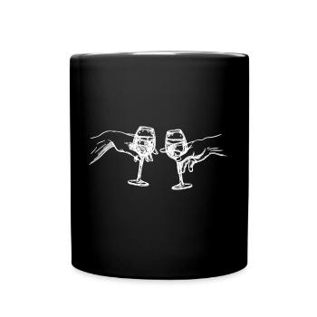Wein Erschaffung Adams Weinliebhaber - Tasse einfarbig - Schwarz - Vorne