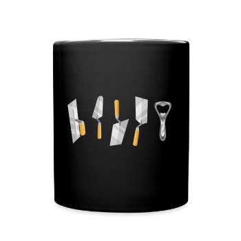 Masonry craftsman bricks mortar trowel - Full Colour Mug - black - Front