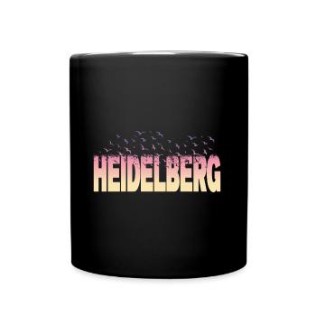 Heidelberg Deutschland Stadt Schrift Vögel Skyline - Tasse einfarbig - Schwarz - Vorne