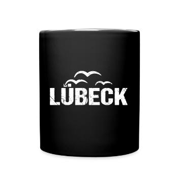 Lübeck Möwen Hansestadt - Tasse einfarbig - Schwarz - Vorne