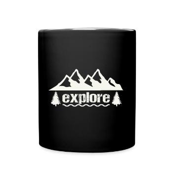 explore - Tasse einfarbig - Schwarz - Vorne