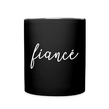 Fiancé Matching Engagement Gift Groom's Wedding - Full Colour Mug - black - Front