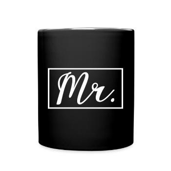 Mr. Matching Couple Engagement Wedding Honeymoon - Full Colour Mug - black - Front