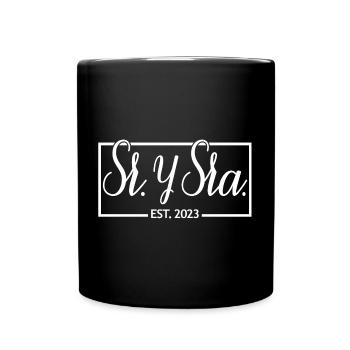 Sr. Y Sra. Est. 2023 - Hochzeitsgeschenk für Männer & Frauen - Tasse einfarbig - Schwarz - Vorne