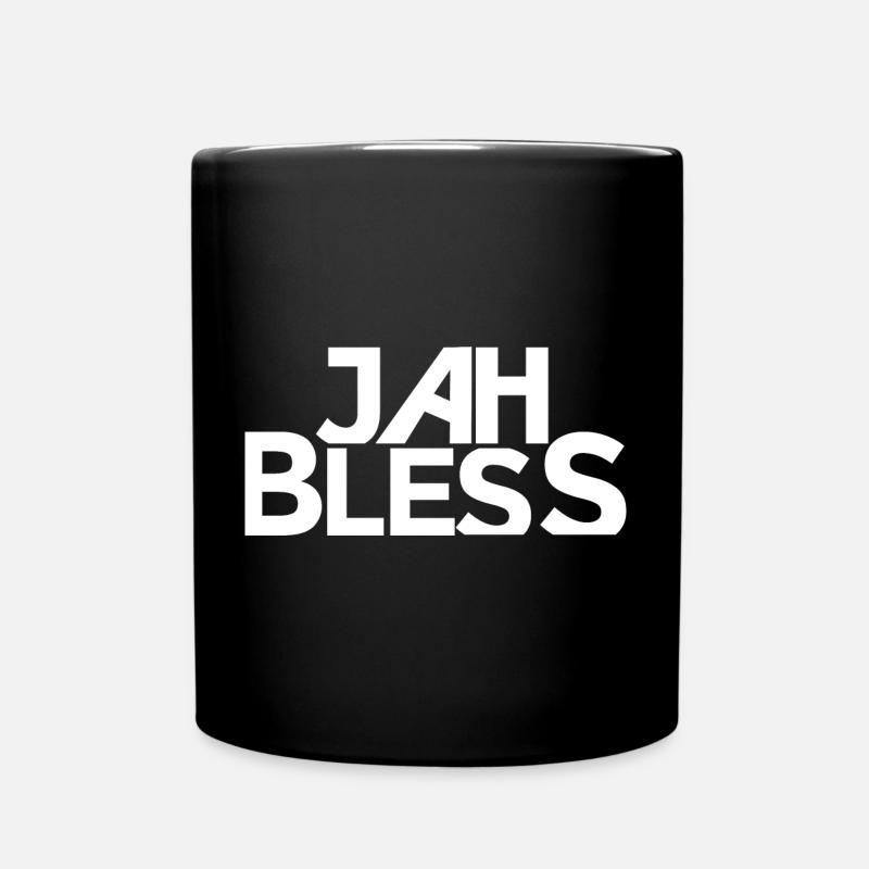 Conception de la police Jah Bless Block - Mug uni - noir