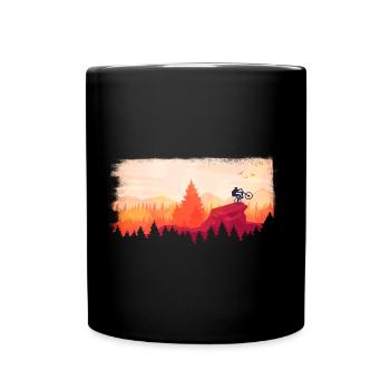 downhill in the sunset - Tasse einfarbig - Schwarz - Vorne