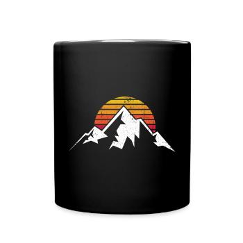 Sunset Ridge Bergsilhouette - Tasse einfarbig - Schwarz - Vorne