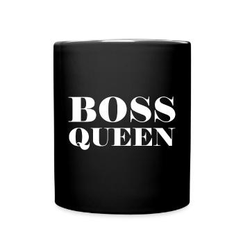 Boss Queen Geschenk Lady - Tasse einfarbig - Schwarz - Vorne