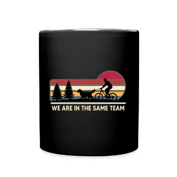bikejöring zughundesport "team bikejöring" - Tasse einfarbig - Schwarz - Vorne