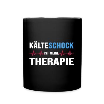 Eisbader "Kälteschock" Winterbaden-Therapie - Tasse einfarbig - Schwarz - Vorne