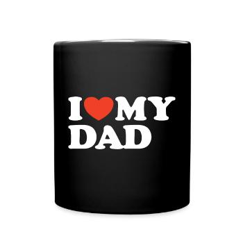 I love my Dad Herz Shirt - Tasse einfarbig - Schwarz - Vorne