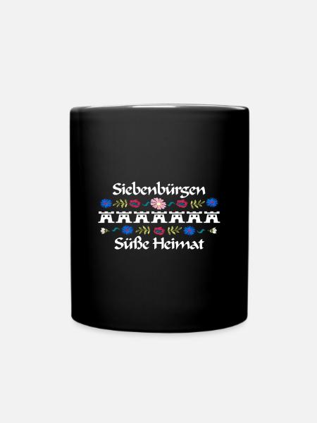 Siebenbuergen süße Heimat Design mit 7 Burgen - Tasse einfarbig - Schwarz