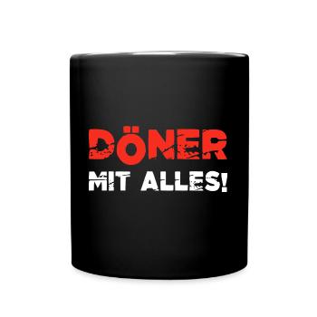 Döner mit alles Döner Kebab - Tasse einfarbig - Schwarz - Vorne
