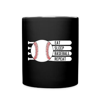 MANGER DORMIR BASEBALL RÉPÉTER - Mug uni - noir - Devant