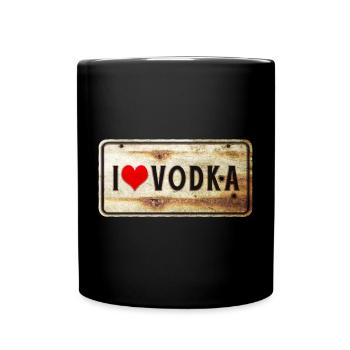 I love vodka vintage sign - Full Colour Mug - black - Front