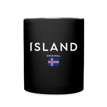 Drapeau de l’Islande, fierté islandaise - Mug uni - noir - Devant