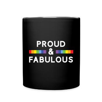 Pride Month - Proud and Fabulous - Full Colour Mug - black - Front