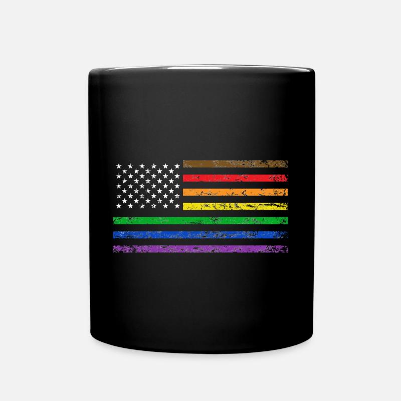 USA Pride-Flagge - Tasse einfarbig - Schwarz