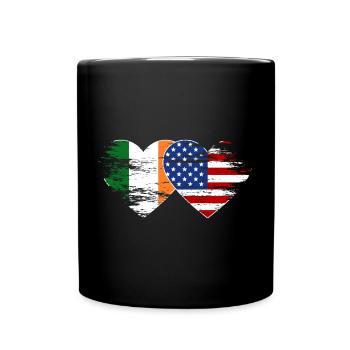 Irlande États-Unis drapeau coeur utilisé - Mug uni - noir - Devant