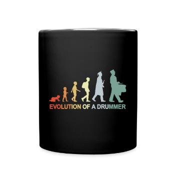 Vintage Trommelspieler Evolution - Tasse einfarbig - Schwarz - Vorne