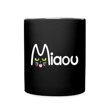 Miaou typographique - Mug uni - noir - Devant