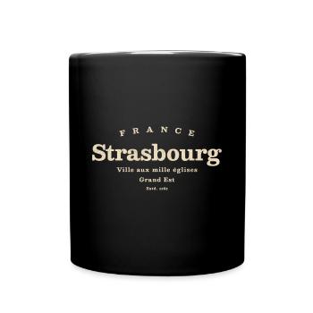 Strasbourg Vintage Design – France Flair - Full Colour Mug - black - Front