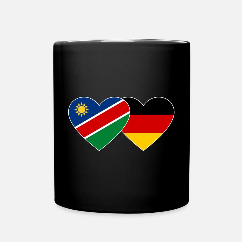 Namibia Deutschland Flagge Herz - Tasse einfarbig - Schwarz
