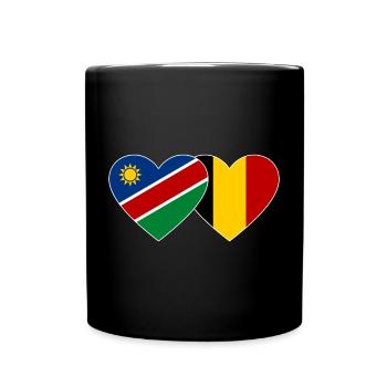 Namibia Belgium Flag Heart - Full Colour Mug - black - Front