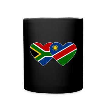 South Africa Namibia Flag Heart - Full Colour Mug - black - Front