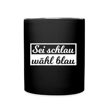 Blaues Deutschland - Tasse einfarbig - Schwarz - Vorne