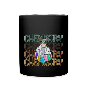 Katze Chemie Chemistry beaker flask Retro - Tasse einfarbig - Schwarz - Vorne