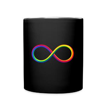 Infinite Infinity Symbol Rainbow LGBT - Full Colour Mug - black - Front