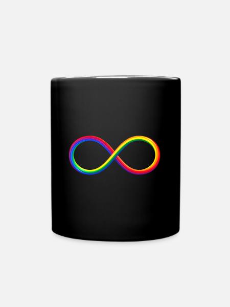 Unendlich Unendlichkeit Symbol Regenbogen LGBT - Tasse einfarbig - Schwarz