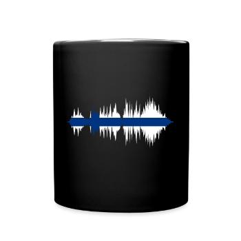 Finlande Drapeau Suomi Drapeau finlandais utilisé Look - Mug uni - noir - Devant