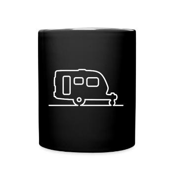 Caravane - Contour - Blanc - Mug uni - noir - Devant