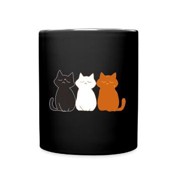 3 cute cats - Full Colour Mug - black - Front