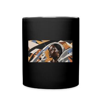 Black Woman Street Art - Tasse einfarbig - Schwarz - Vorne