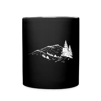 Crête de la Silhouette Alpine - Mug uni - noir - Devant