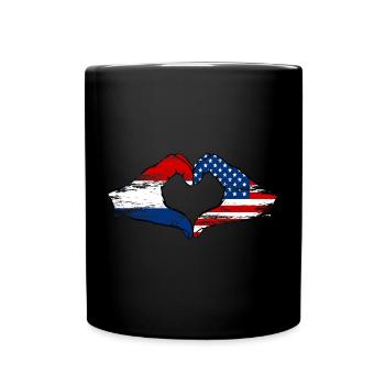 Holland USA heart shape with hands used - Full Colour Mug - black - Front