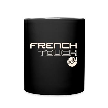 French Touch Musique, dj on the turntables: Clubbing - Full Colour Mug - black - Front