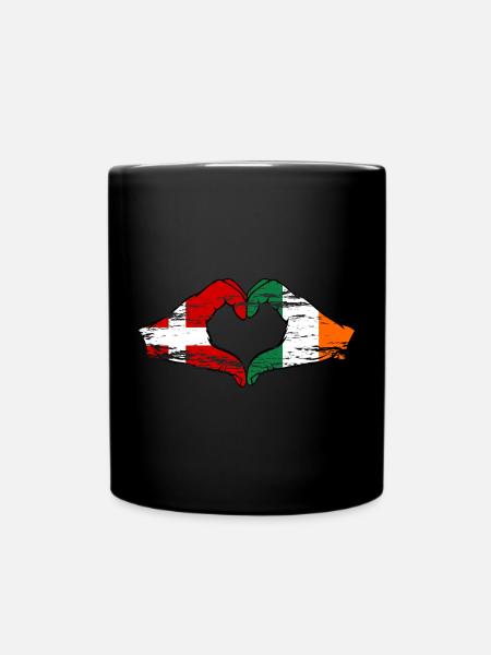 Dänemark Irland Herzform mit Hände used - Tasse einfarbig - Schwarz