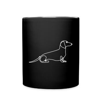 Dessin au trait élégant de teckel - Mug uni - noir - Devant