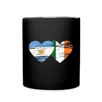 Argentinien Irland Flagge used - Tasse einfarbig - Schwarz - Vorne