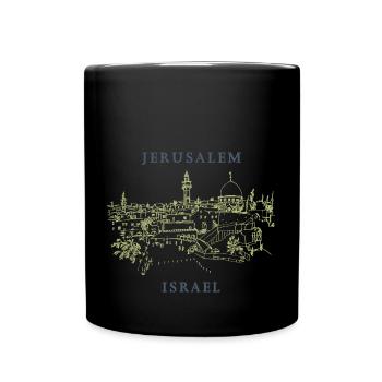 Jerusalem Tel Aviv Israel IDF Jewish Judah - Full Colour Mug - black - Front