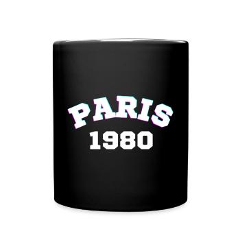 Paris 1980 Design - Tasse einfarbig - Schwarz - Vorne