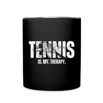 Tennis Therapy Bold Tee - Full Colour Mug - black - Front