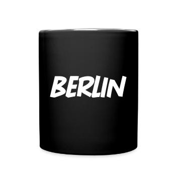 Berlin Schriftzug - Tasse einfarbig - Schwarz - Vorne