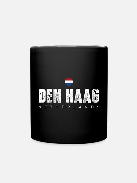 Typografie der notleidenden Stadt Den Haag - Tasse einfarbig - Schwarz