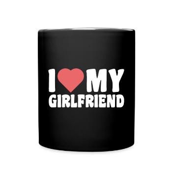 Ich liebe meine Freundin Ich liebe meine Freundin Valentinstag - Tasse einfarbig - Schwarz - Vorne