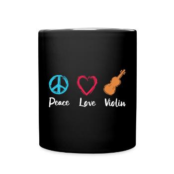 Paix Amour Violon - Mug uni - noir - Devant